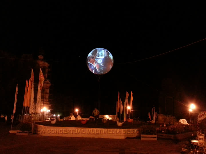 Night show over a square