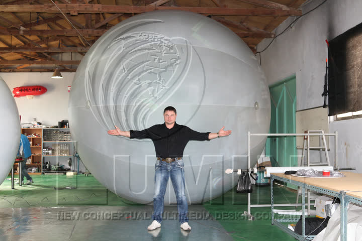 In the workshop, with a person for scale